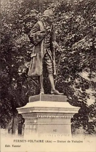 Ak Ferney Voltaire Ain, Statue Voltaire