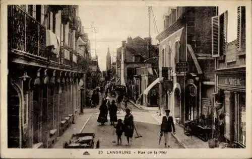 Ak Langrune sur Mer Calvados, Rue de la Mer