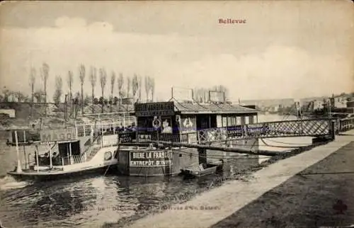 Ak Bellevue Meudon Hauts de Seine, Dampferanlegestelle