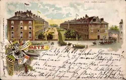 Litho Metz Moselle, König Johann Kaserne