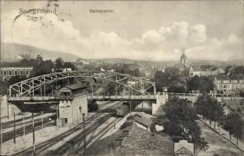 Ak Sarreguemines Saargemünd Lothringen Moselle, Panorama, Bahnpartie