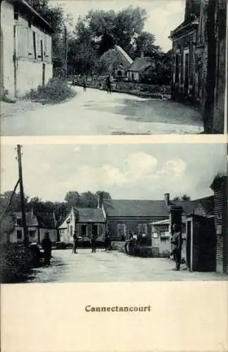 Ak Cannectancourt Oise, Straßenansichten, Soldaten