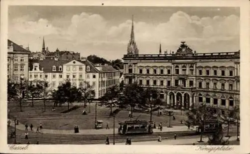 Ak Kassel in Hessen, Königsplatz, Straßenbahnen