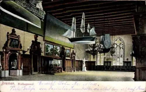 Ak Hansestadt Bremen, Rathaussaal