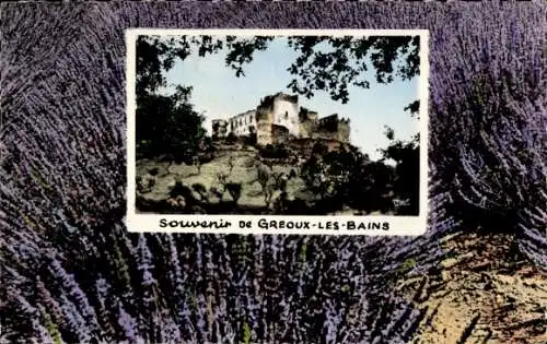 Passepartout Ak Gréoux les Bains Alpes de Haute Provence, Burg