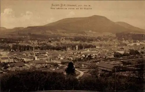 Ak Saint Dié des Vosges, Panorama von St. Martin aus