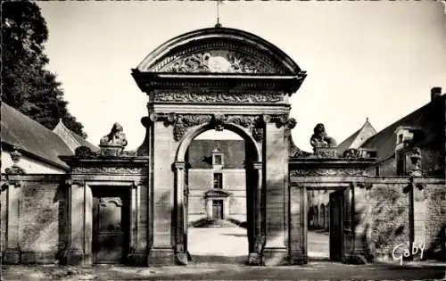 Ak Creully sur Seulles Calvados, Porte du Chateau de Brecy