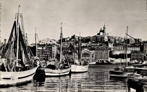 Ak Marseille Bouches du Rhône, Hafen, Segelboote