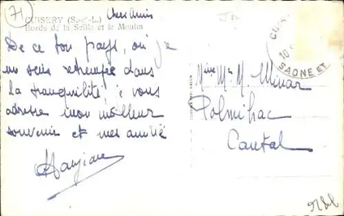 Ak Cuisery Saône et Loire, Bords de la Seille, Moulin