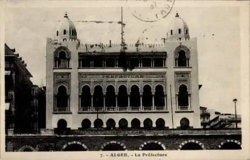 Ak Algiers Algerian, The New Prefecture, Amtsgebäude
