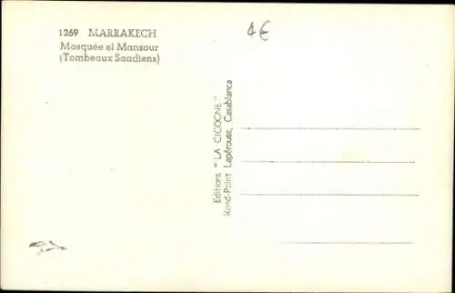 Ak Marrakesch Marokko, Moschee el Mansour