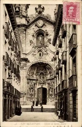 Ak Donostia San Sebastián Baskenland, Kirche Santa Maria