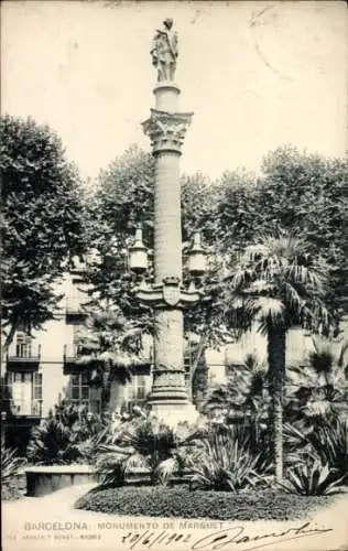 AK Barcelona Katalonien Spanien, Marquet-Denkmal