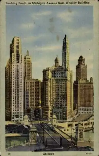 Ak Chicago Illinois USA, Michigan Avenue vom Wrigley Building