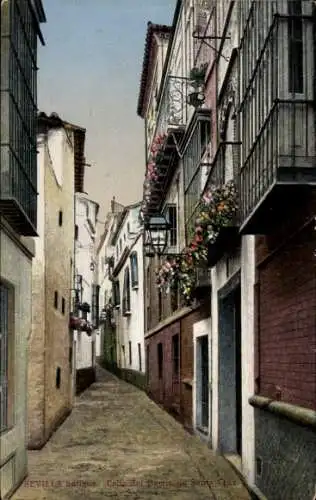 Ak Sevilla Andalusien, Calle del Barrio de Santa Cruz