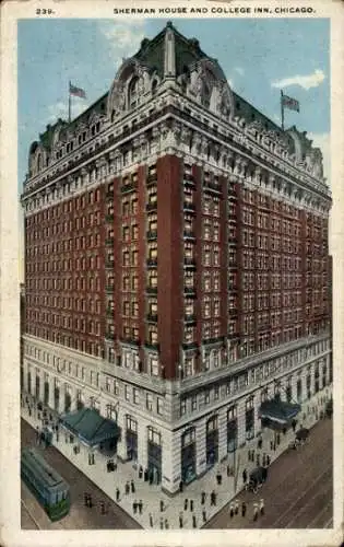 Ak Chicago Illinois USA, Sherman House und College Inn