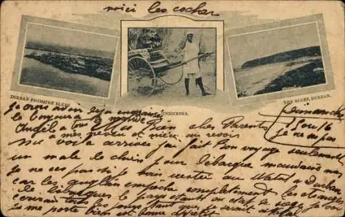 Ak Durban Südafrika, Panorama, The Bluff, Jinricksha