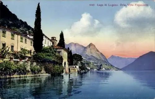 Ak Oria Luganersee Lombardei, Villa Fogazzaro