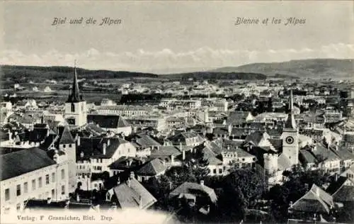 Ak Biel Bienne Kt. Bern, Gesamtansicht