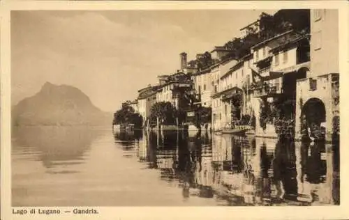 Ak Gandria Lago di Lugano Tessin Schweiz, Häuserfront, Teilansicht