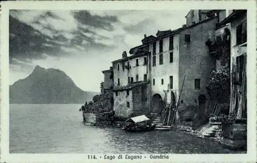 Ak Gandria Lago di Lugano Tessin Schweiz, Häuserfront, Teilansicht