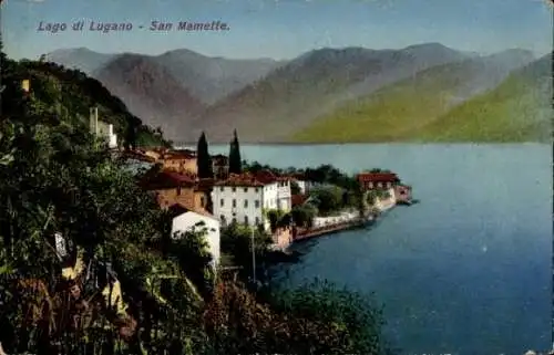 Ak San Mamette Lago di Lugano Tessin Schweiz, Teilansicht