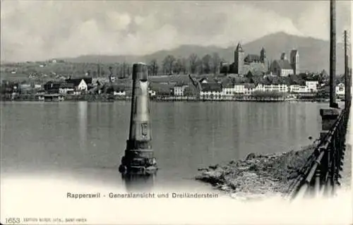 Ak Rapperswil Kanton Sankt Gallen, Totale und Dreiländerstein