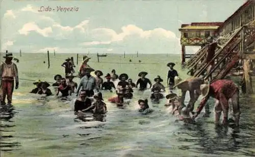 Ak Lido di Venezia Veneto, Badepartie