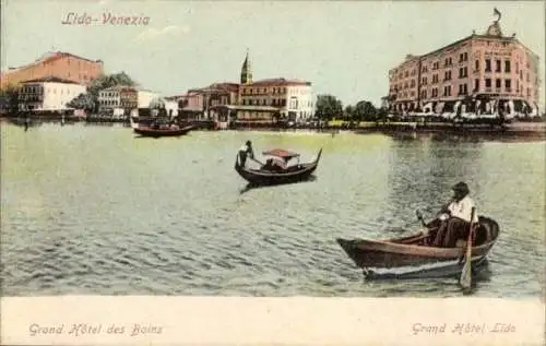 Ak Lido di Venezia Veneto, Ruderpartie, Hotels