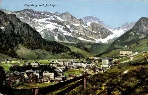 Ak Engelberg Kanton Obwalden Schweiz, Gesamtansicht mit Juchlipass