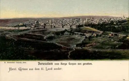 Ak Jerusalem Israel, Panorama vom Scopus Berg aus