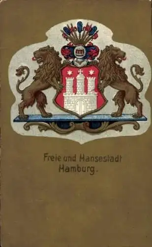 Wappen Ak Hamburg, Freie und Hansestadt, Stadtwappen