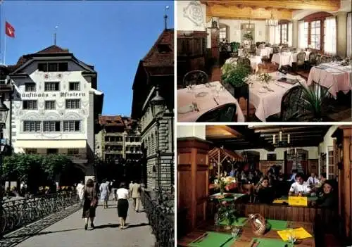 Ak Luzern Stadt Schweiz, Zunfthaus zu Pfistern, Außenansicht, Innenräume