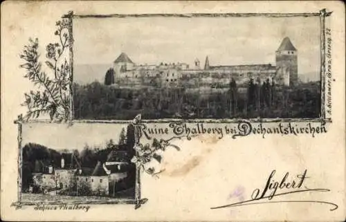 Passepartout Ak Dechantskirchen Steiermark, Schloss Thalberg, Ruine