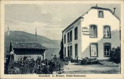 Ak Grundhof Luxemburg, Hotel und Restaurant von C. Brimer