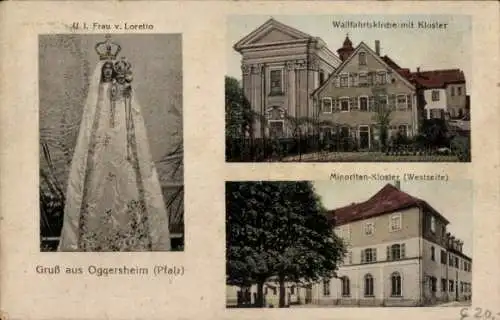 Ak Oggersheim Ludwigshafen am Rhein, Wallfahrtskirche mit Kloster, U. L. Frau von Loretto