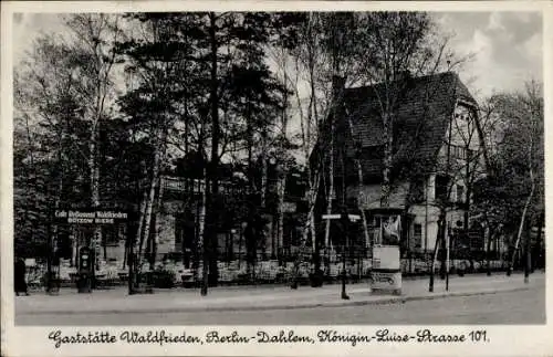 Ak Berlin Zehlendorf Dahlem, Gaststätte Waldfrieden, Königin Luise Straße 101