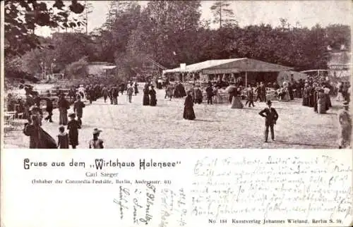 Ak Berlin Wilmersdorf Halensee, Wirtshaus am Halensee