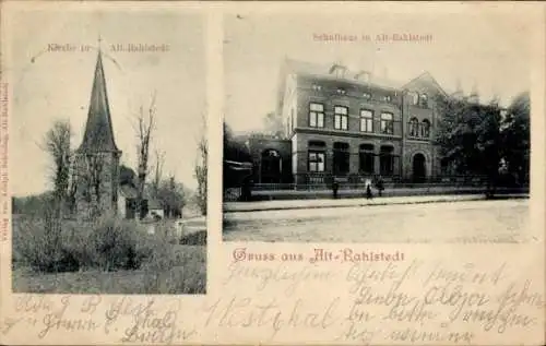 Ak Hamburg Wandsbek Rahlstedt Altrahlstedt, Schule, Kirche