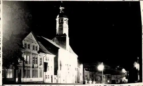 Foto Weißensee in Thüringen, Rathaus bei Nacht