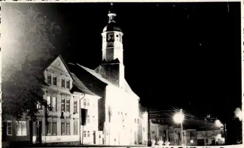 Foto Weißensee in Thüringen, Rathaus bei Nacht