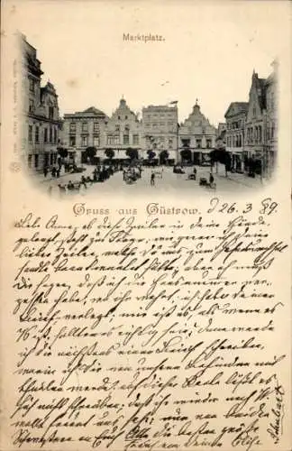 Ak Güstrow in Mecklenburg, Marktplatz