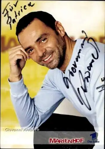 Ak Schauspieler Giovanni Arvaneh, Portrait, Autogramm, Serie Marienhof