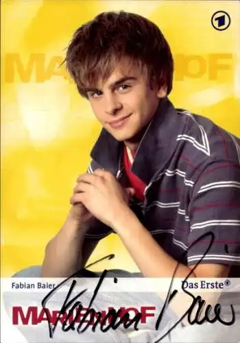 Ak Schauspieler Fabian Baier, Portrait, Autogramm, Serie Marienhof