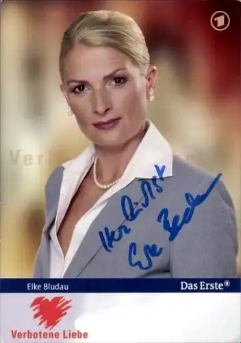 Ak Schauspielerin Elke Bludau, Portrait, Autogramm, Serie Verbotene Liebe