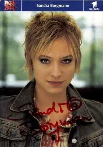Ak Schauspielerin Sandra Borgmann, Portrait, Autogramm, Serie Berlin Berlin