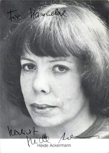 Ak Schauspielerin Heide Ackermann, Portrait, Autogramm