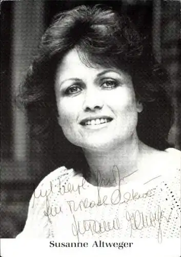 Ak Schauspielerin Susanne Altweger, Portrait, Autogramm