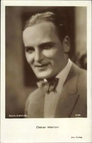 Ak Schauspieler Oskar Marion, Portrait