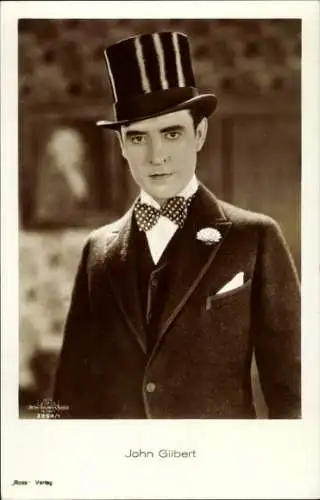 Ak Schauspieler John Gilbert, Ross Verlag, 3254 1, Portrait, Zylinder